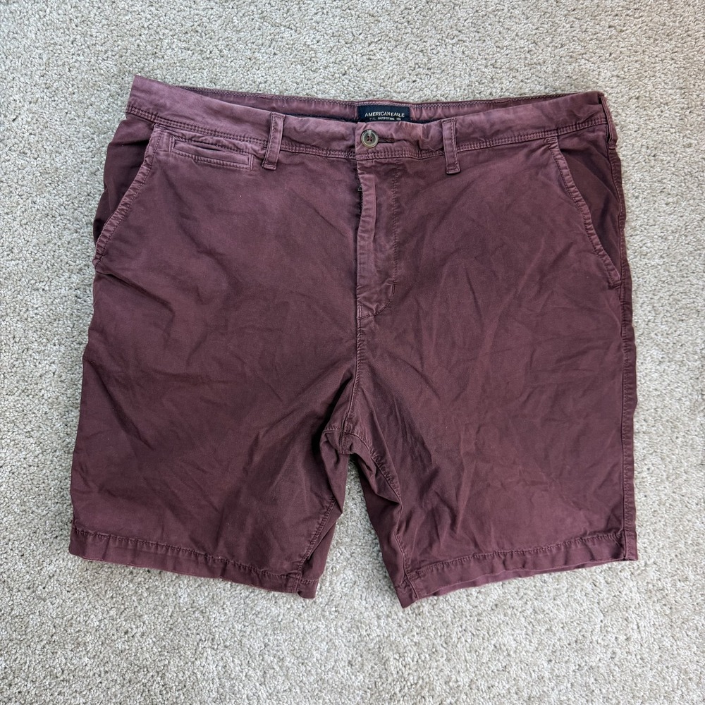 American Eagle Chino Shorts Mens 38 Red Next Level Flex Stretch Casual Summer
